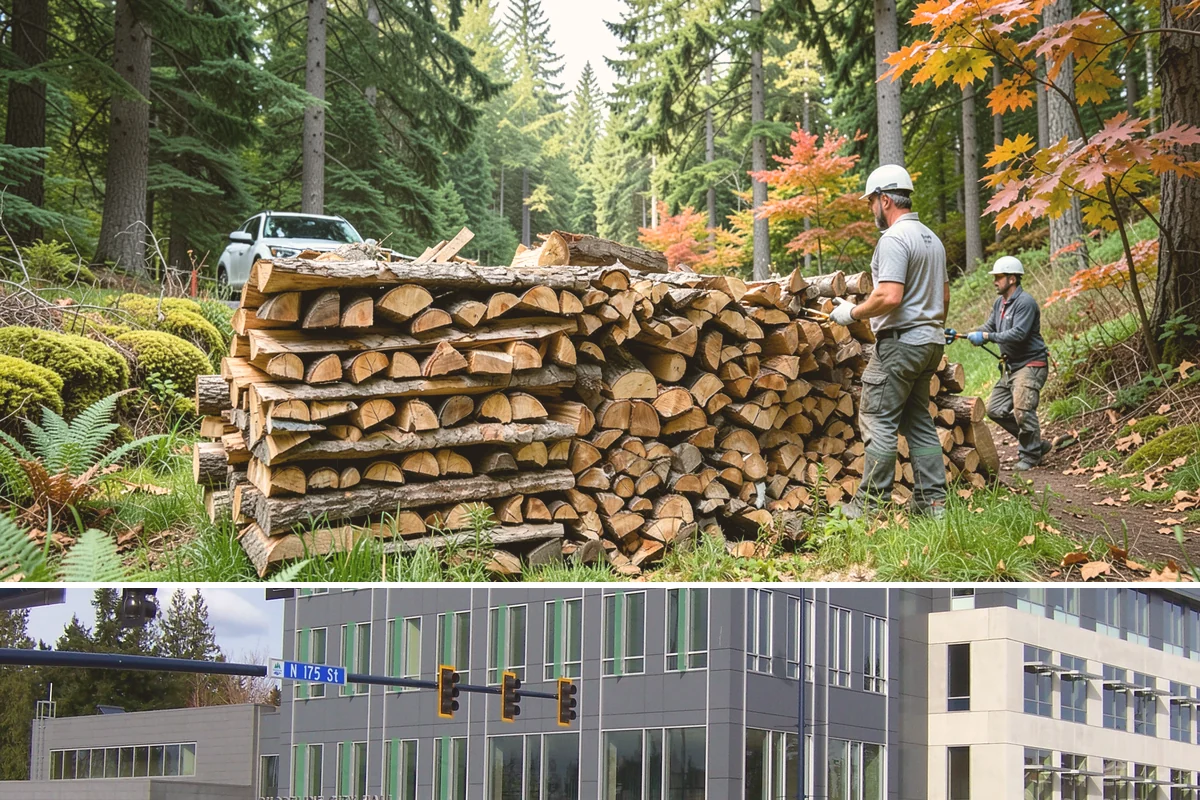 Portable Log Splitting in Shoreline, King County, WA - Frequently booked after fall and winter storms scatter downed wood, though it is available whenever logs need splitting.