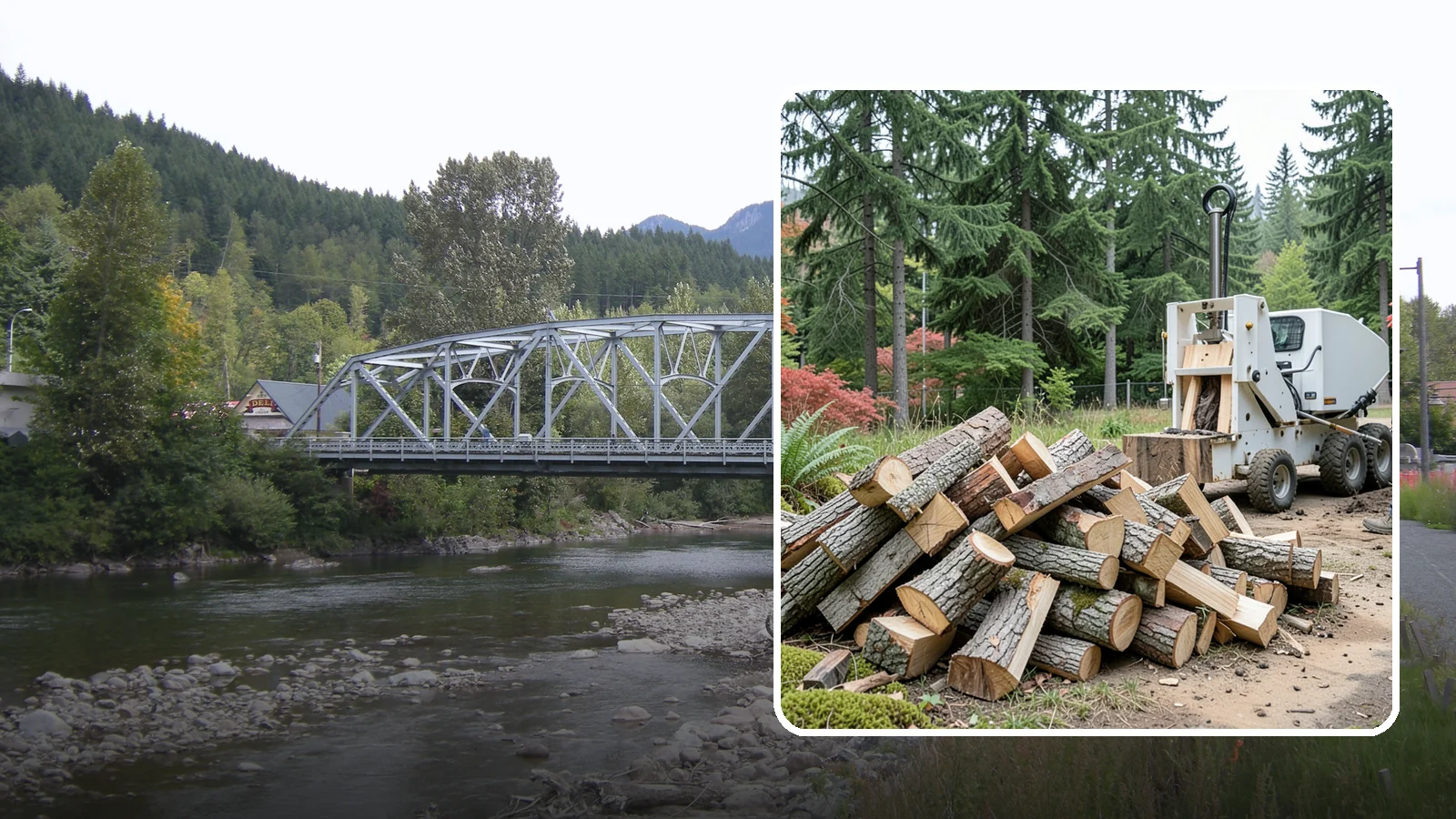 Portable Log Splitting in Skykomish, King County, WA - We bring a portable splitter directly to your property to process logs wherever they landed.