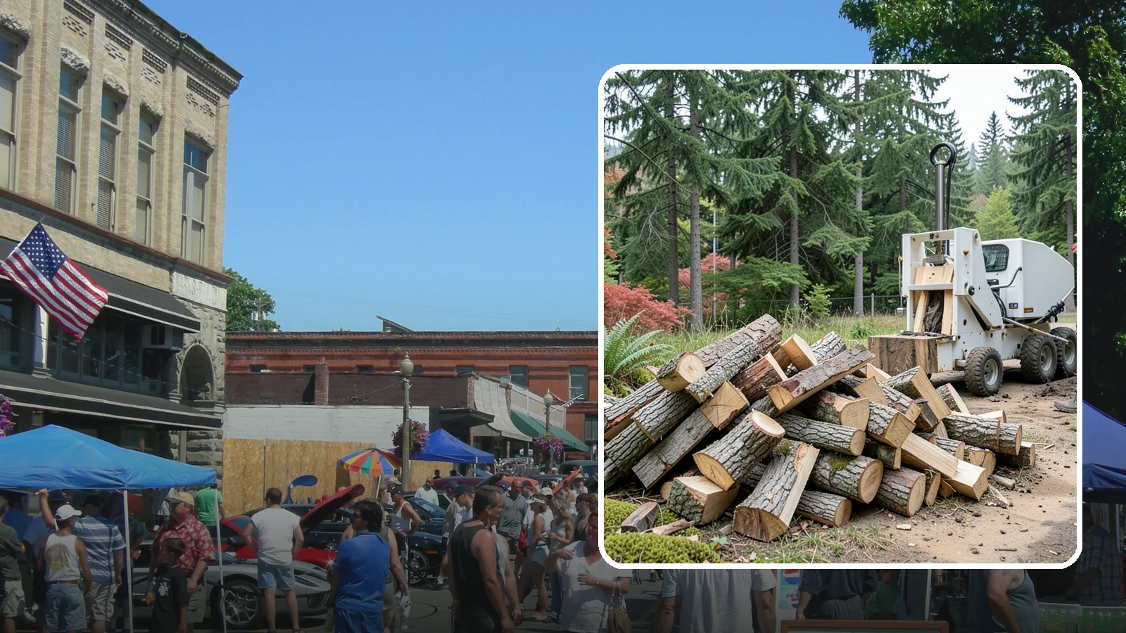 Portable Log Splitting in Snohomish, Snohomish County, WA - We bring a portable splitter directly to your property to process logs wherever they landed.