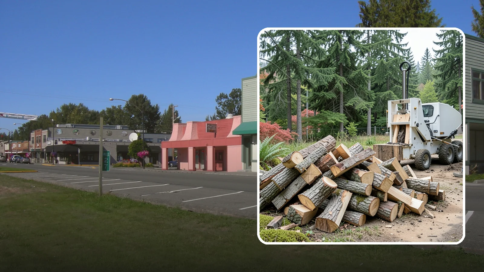 Portable Log Splitting in Snoqualmie, King County, WA - We bring a portable splitter directly to your property to process logs wherever they landed.