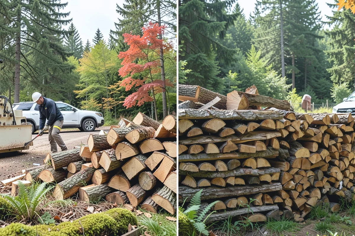 Portable Log Splitting in South Prairie, Pierce County, WA - Locate the logs and plan portable equipment access