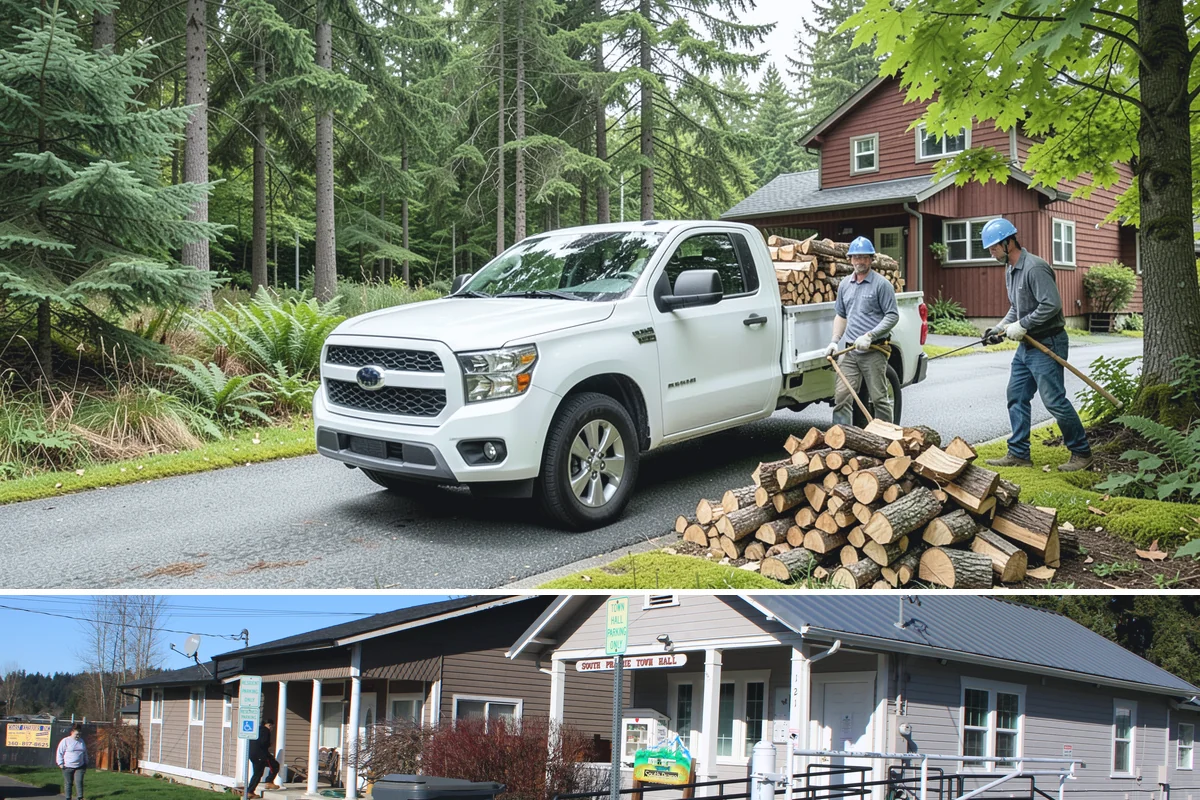 Portable Log Splitting in South Prairie, Pierce County, WA - Frequently booked after fall and winter storms scatter downed wood, though it is available whenever logs need splitting.