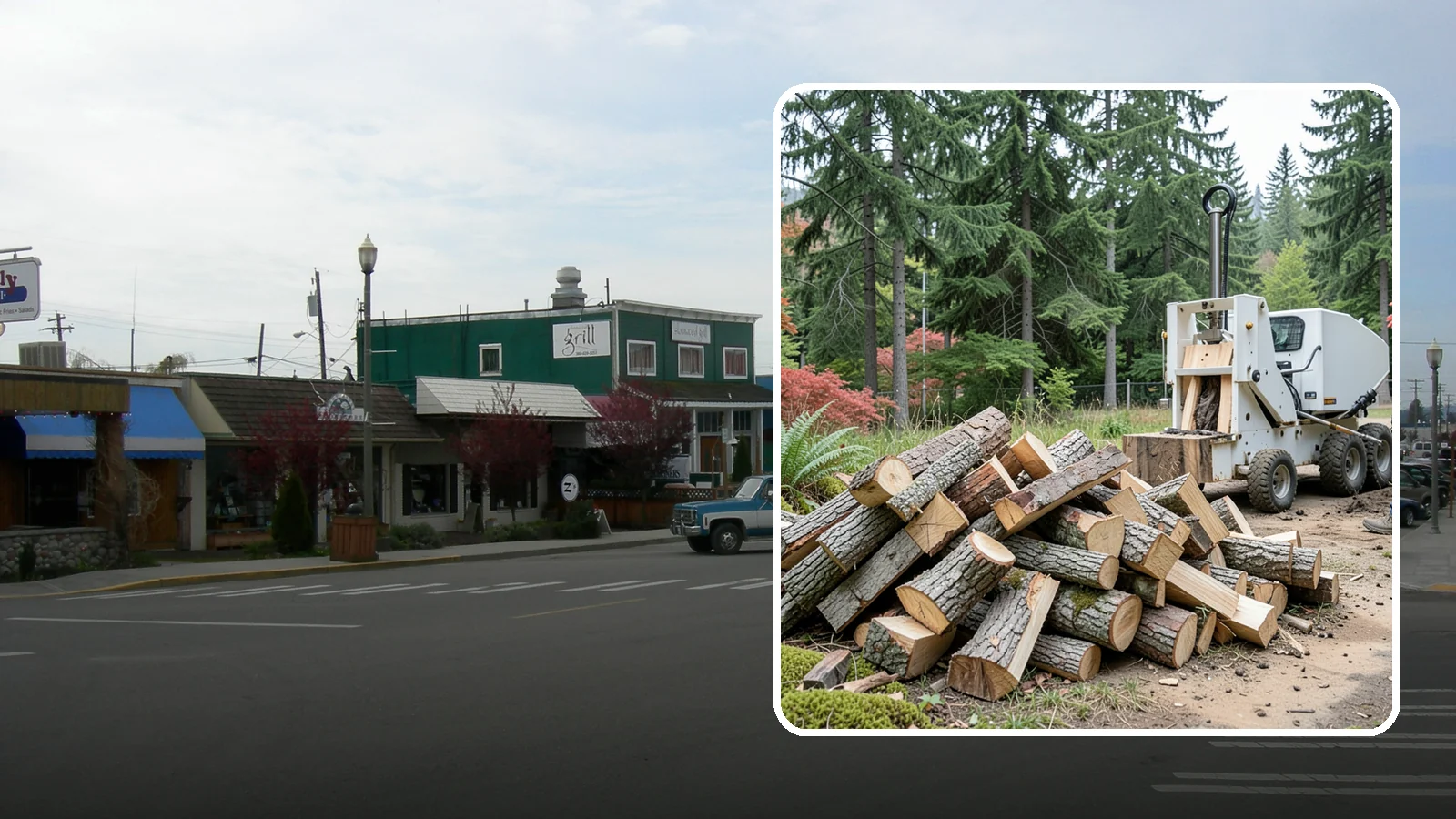 Portable Log Splitting in Stanwood, Snohomish County, WA - We bring a portable splitter directly to your property to process logs wherever they landed.