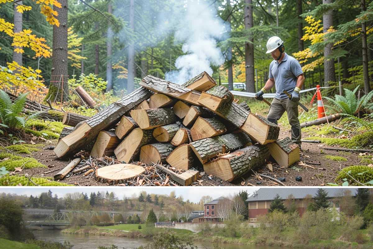 Portable Log Splitting in Tukwila, King County, WA - Frequently booked after fall and winter storms scatter downed wood, though it is available whenever logs need splitting.