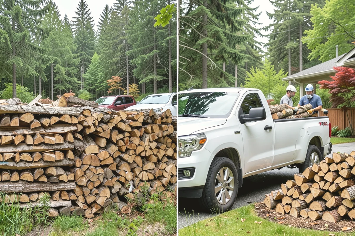 Portable Log Splitting in University Place, Pierce County, WA - Locate the logs and plan portable equipment access