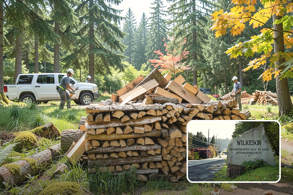 Portable Log Splitting in Wilkeson, Pierce County, WA - Brings the splitter to the wood, not the other way around