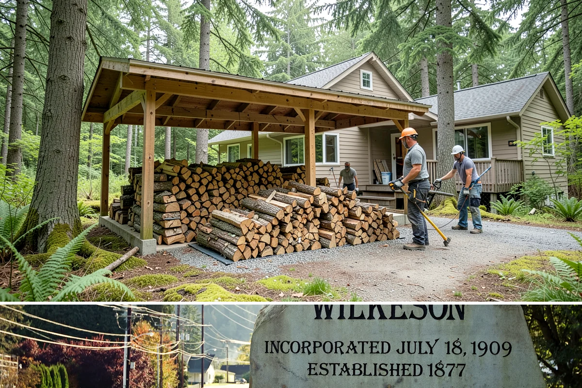 Portable Log Splitting in Wilkeson, Pierce County, WA - Frequently booked after fall and winter storms scatter downed wood, though it is available whenever logs need splitting.