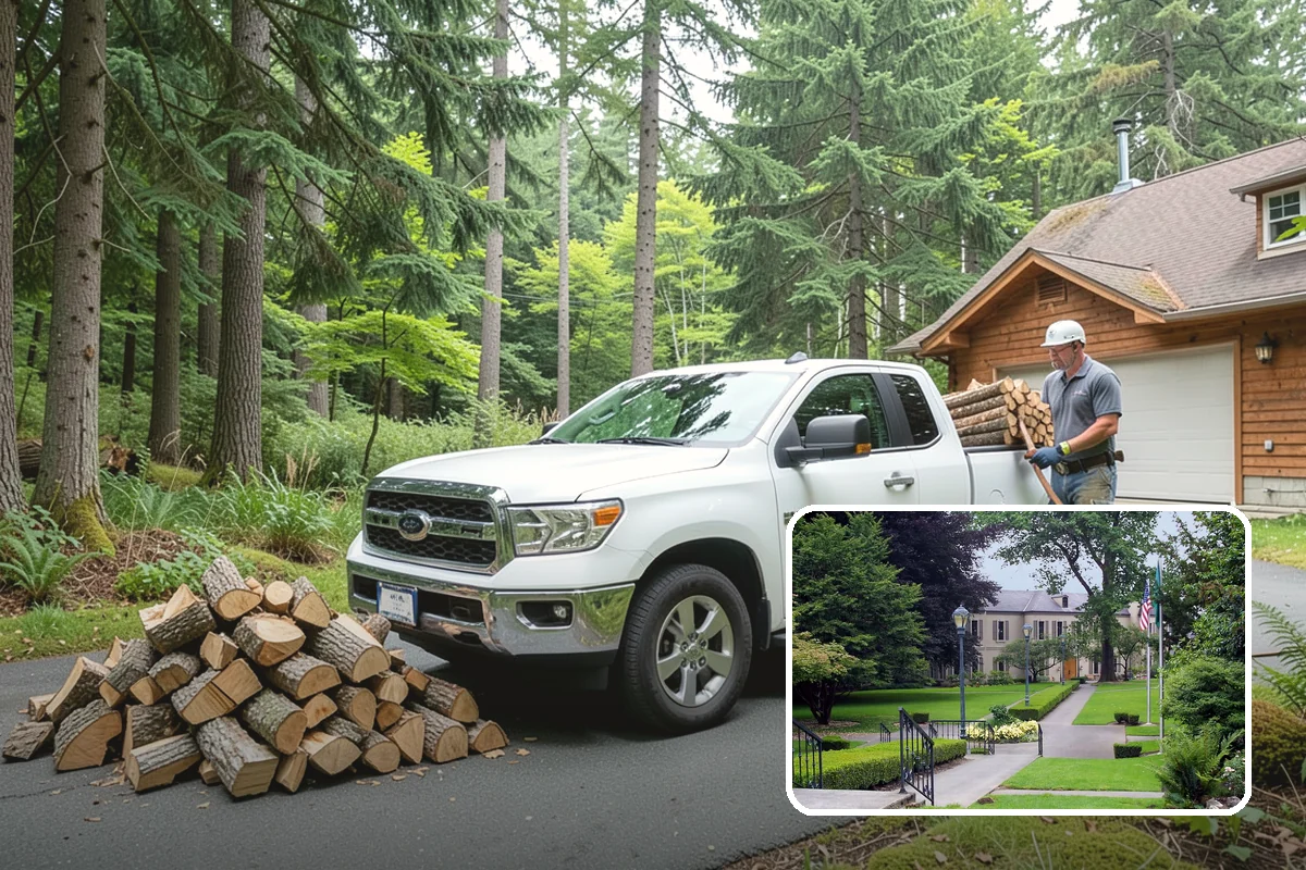 Portable Log Splitting in Woodinville, King County, WA - Brings the splitter to the wood, not the other way around
