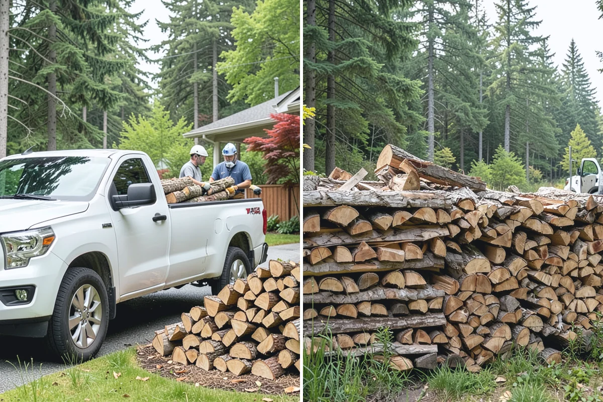 Portable Log Splitting in Woodinville, King County, WA - Locate the logs and plan portable equipment access