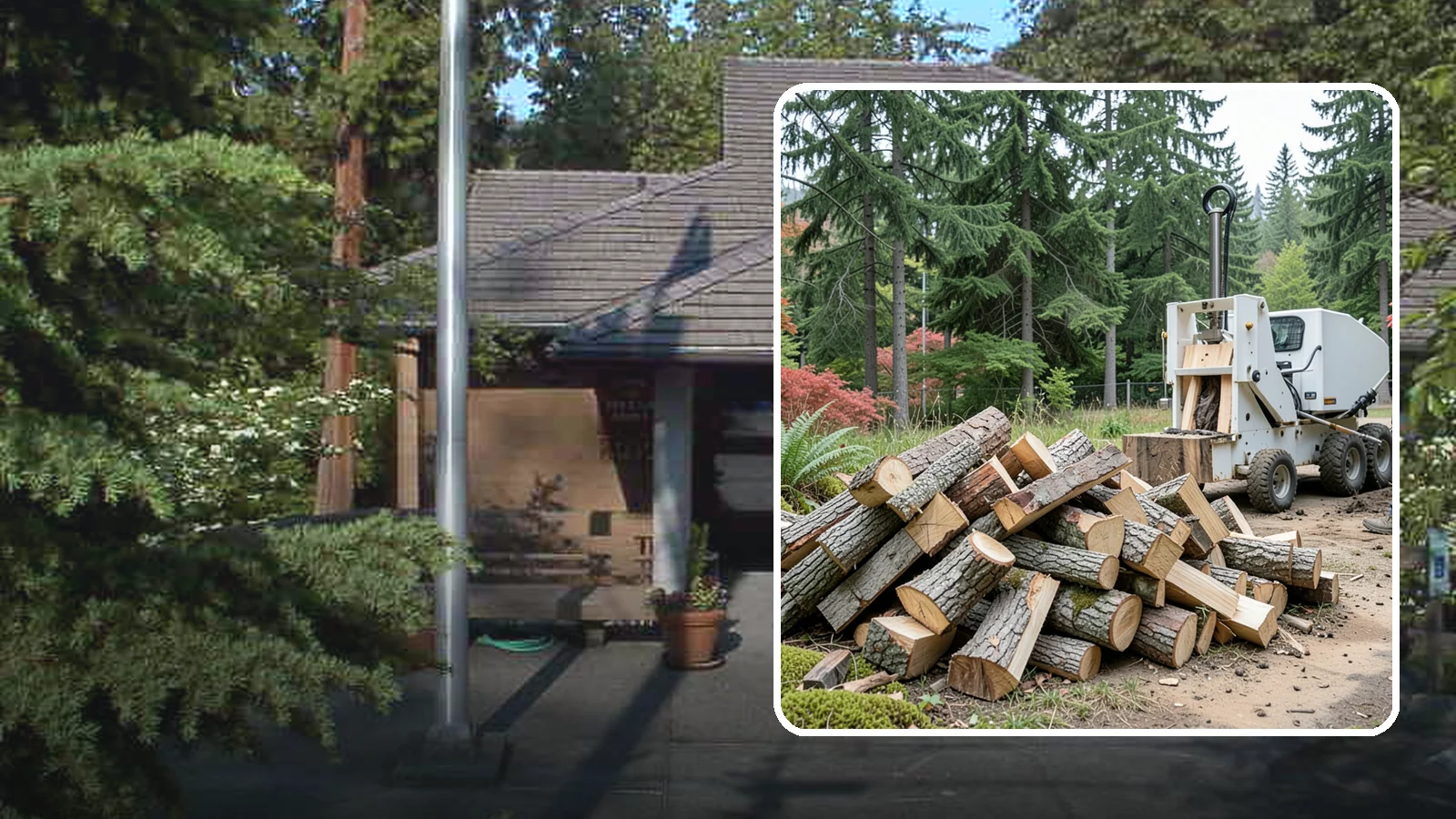 Portable Log Splitting in Yarrow Point, King County, WA - We bring a portable splitter directly to your property to process logs wherever they landed.