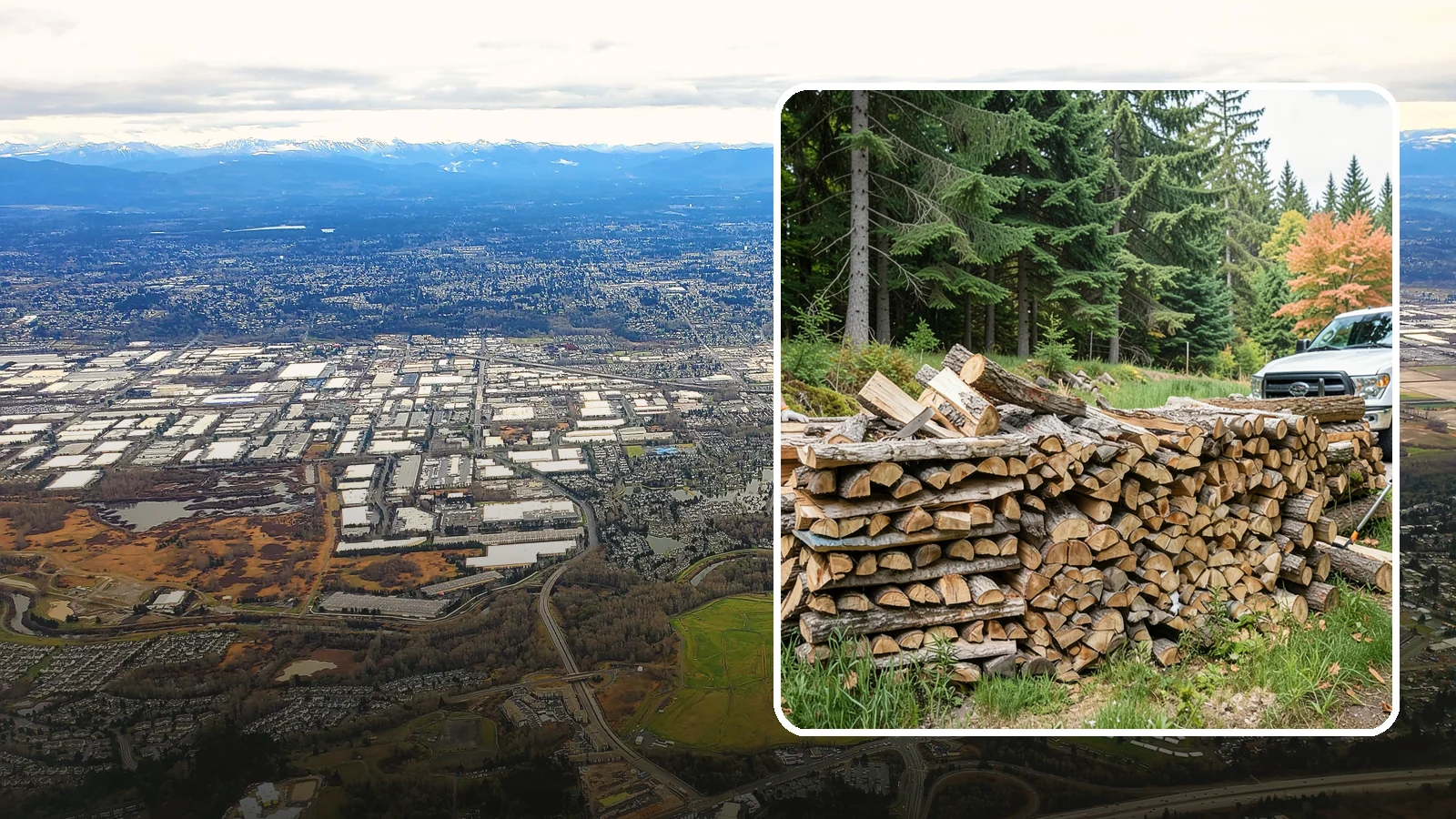 Premium Mixed Firewood in Kent, King County, WA - Our premium mixed firewood balances fast-lighting and long-burning wood in one carefully dried load for versatile, all-purpose...