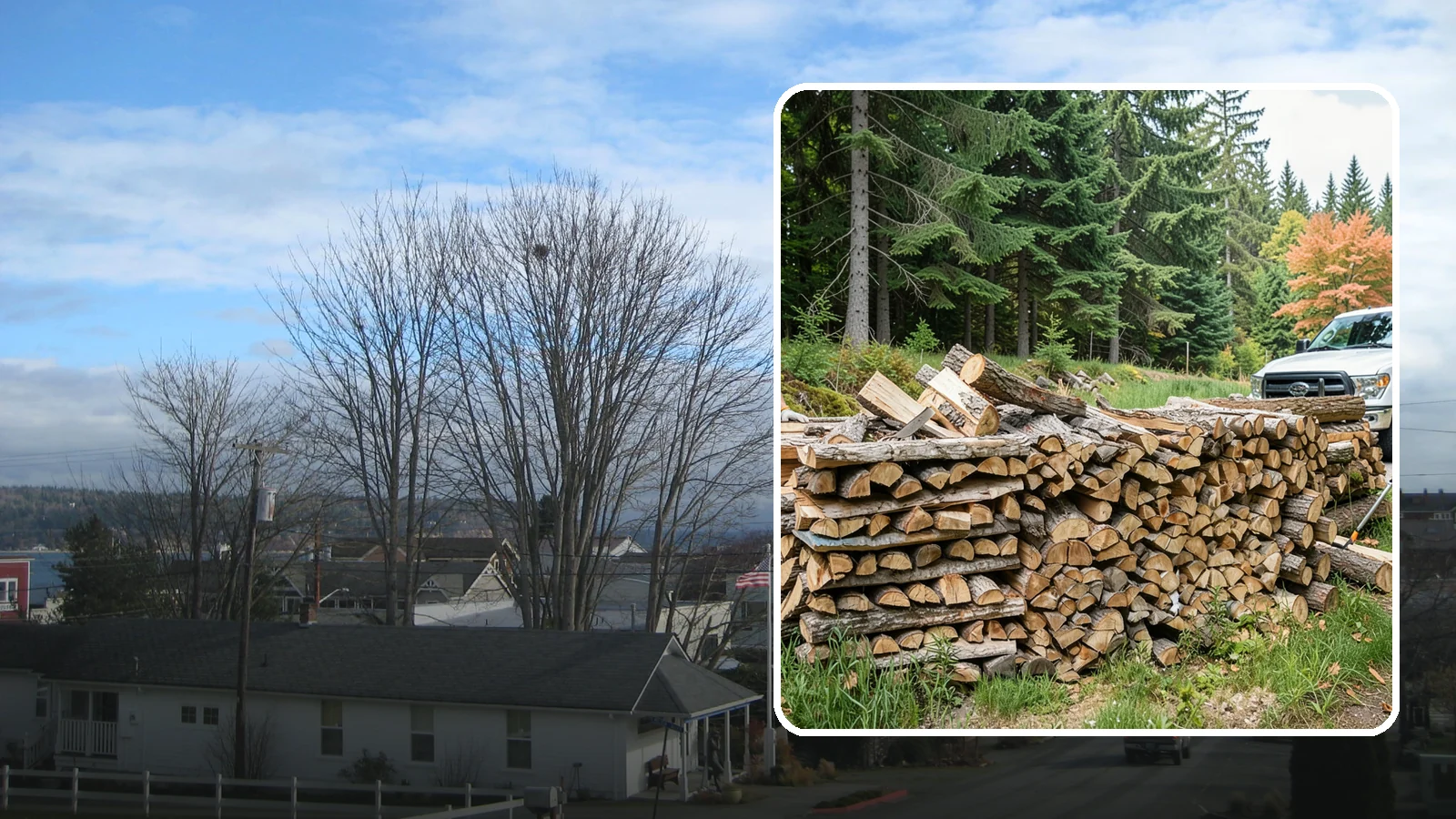 Premium Mixed Firewood in Langley, WA - Our premium mixed firewood balances fast-lighting and long-burning wood in one carefully dried load for versatile, all-purpose...