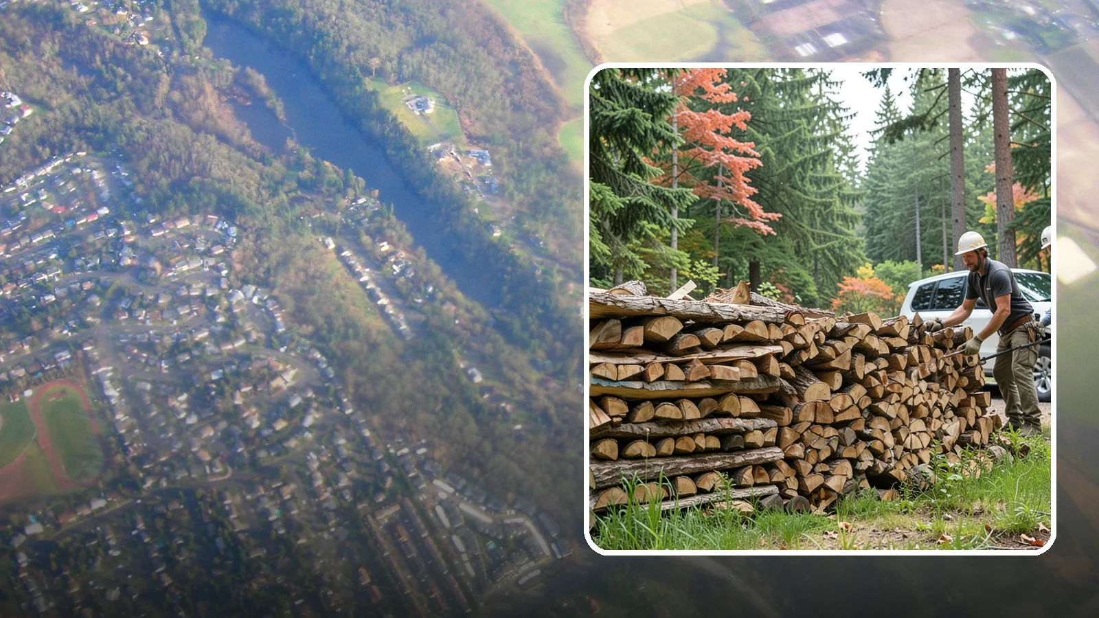 Quarter Cord Firewood in Algona, King County, WA - A quarter cord of seasoned firewood, a right-sized supply for light or occasional home burning.