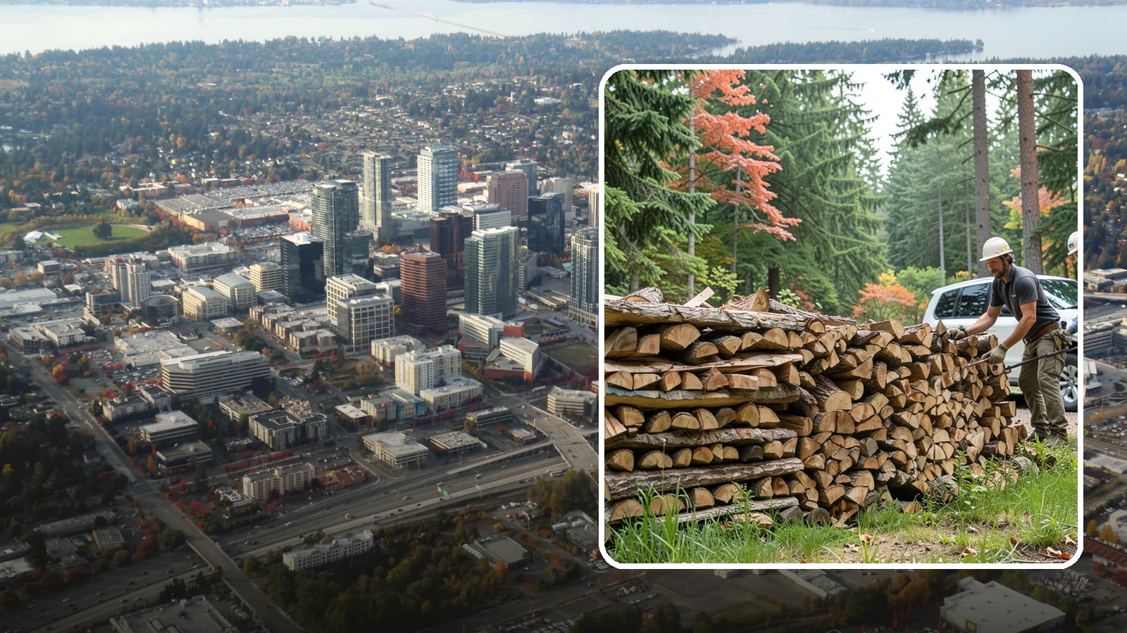 Quarter Cord Firewood in Bellevue, King County, WA - A quarter cord of seasoned firewood, a right-sized supply for light or occasional home burning.