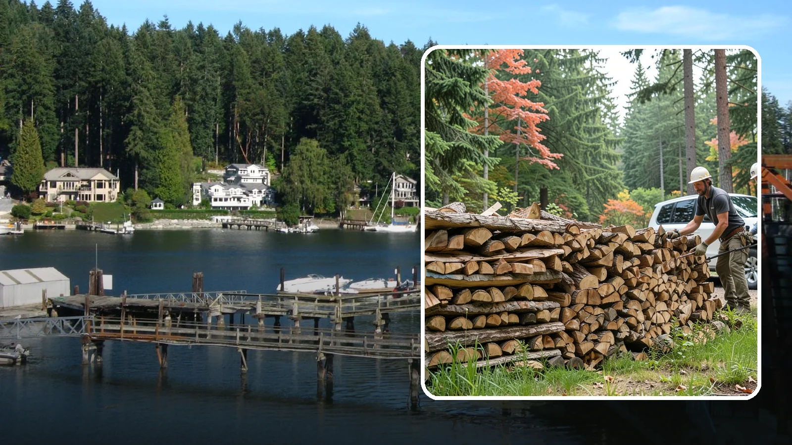 Quarter Cord Firewood in Gig Harbor, Pierce County, WA - A quarter cord of seasoned firewood, a right-sized supply for light or occasional home burning.