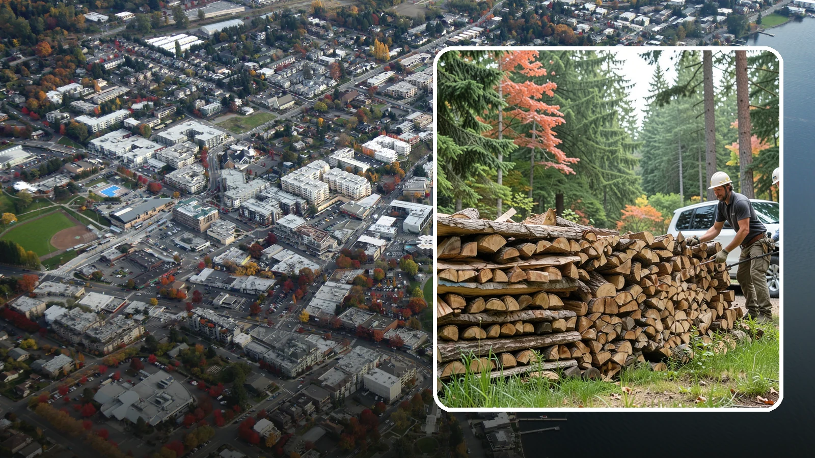 Quarter Cord Firewood in Kirkland, King County, WA - A quarter cord of seasoned firewood, a right-sized supply for light or occasional home burning.
