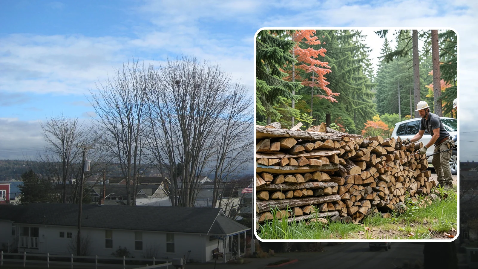 Quarter Cord Firewood in Langley, Island County, WA - A quarter cord of seasoned firewood, a right-sized supply for light or occasional home burning.
