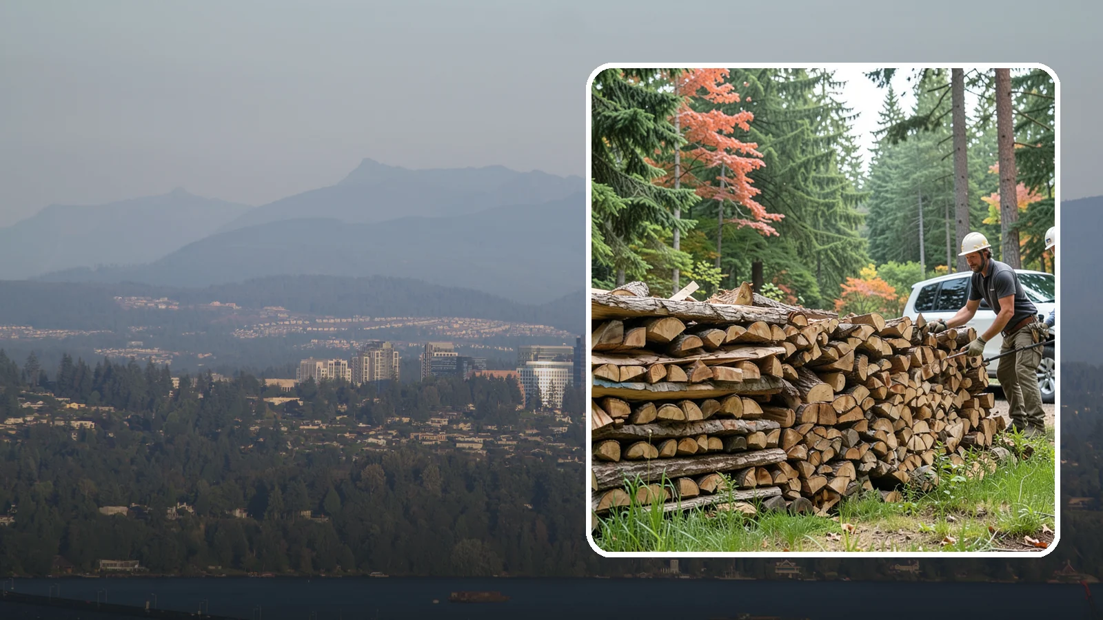 Quarter Cord Firewood in Medina, King County, WA - A quarter cord of seasoned firewood, a right-sized supply for light or occasional home burning.