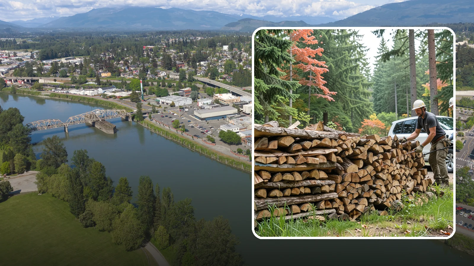 Quarter Cord Firewood in Mount Vernon, WA - A quarter cord of seasoned firewood, a right-sized supply for light or occasional home burning.
