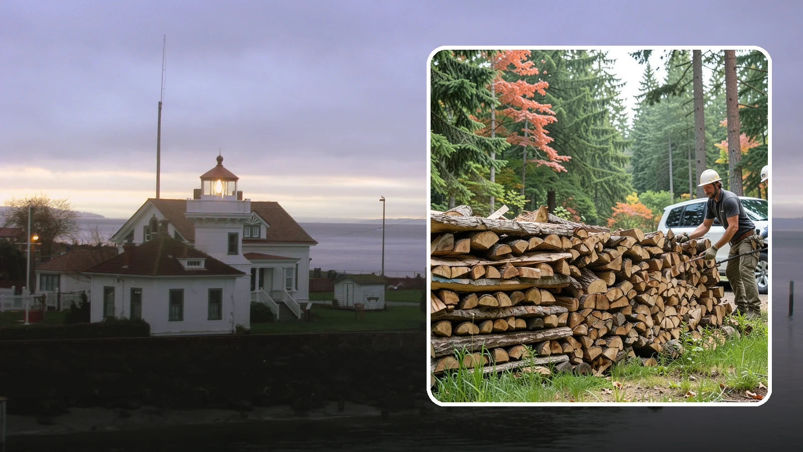 Quarter Cord Firewood in Mukilteo, Snohomish County, WA - A quarter cord of seasoned firewood, a right-sized supply for light or occasional home burning.