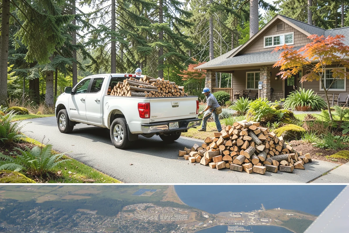 Quarter Cord Firewood in Oak Harbor, Island County, WA - Order in early fall to have a light supply seasoned and ready before the first cold snap.