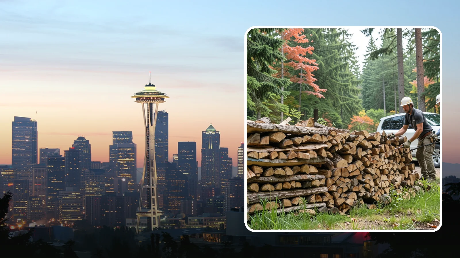 Quarter Cord Firewood in Seattle, King County, WA - A quarter cord of seasoned firewood, a right-sized supply for light or occasional home burning.
