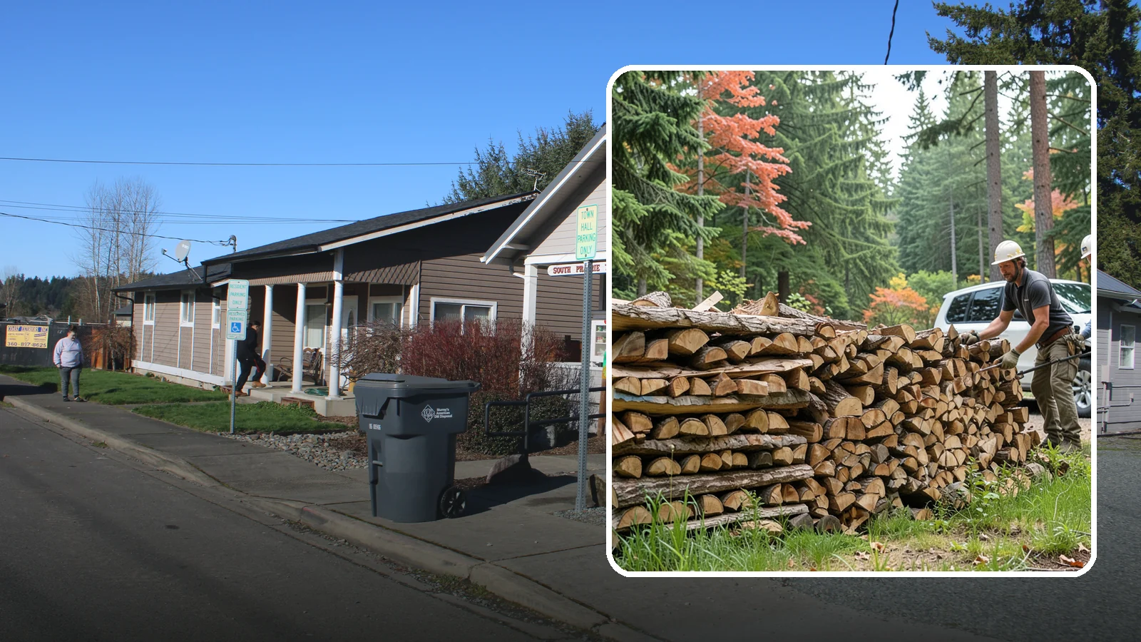 Quarter Cord Firewood in South Prairie, Pierce County, WA - A quarter cord of seasoned firewood, a right-sized supply for light or occasional home burning.