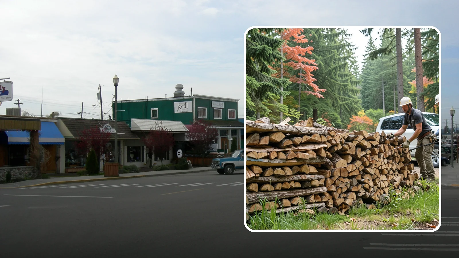 Quarter Cord Firewood in Stanwood, Snohomish County, WA - A quarter cord of seasoned firewood, a right-sized supply for light or occasional home burning.