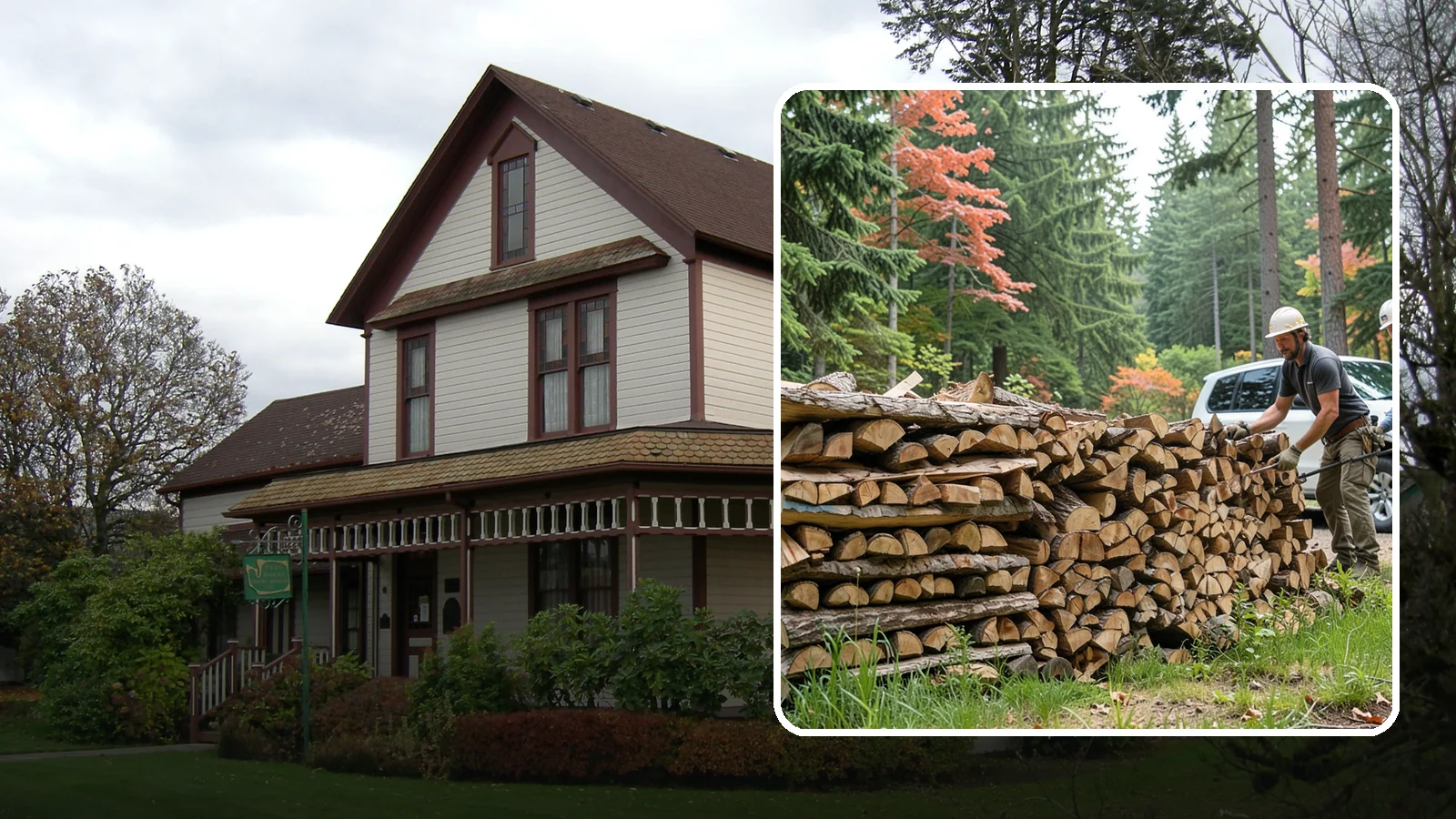 Quarter Cord Firewood in Sumner, Pierce County, WA - A quarter cord of seasoned firewood, a right-sized supply for light or occasional home burning.