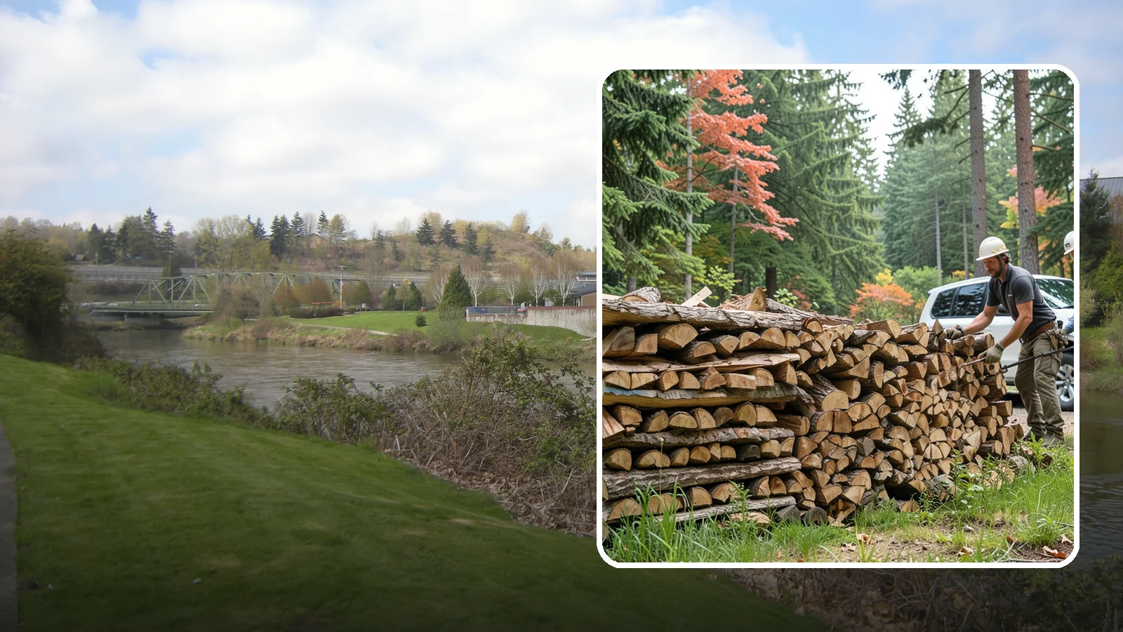 Quarter Cord Firewood in Tukwila, King County, WA - A quarter cord of seasoned firewood, a right-sized supply for light or occasional home burning.