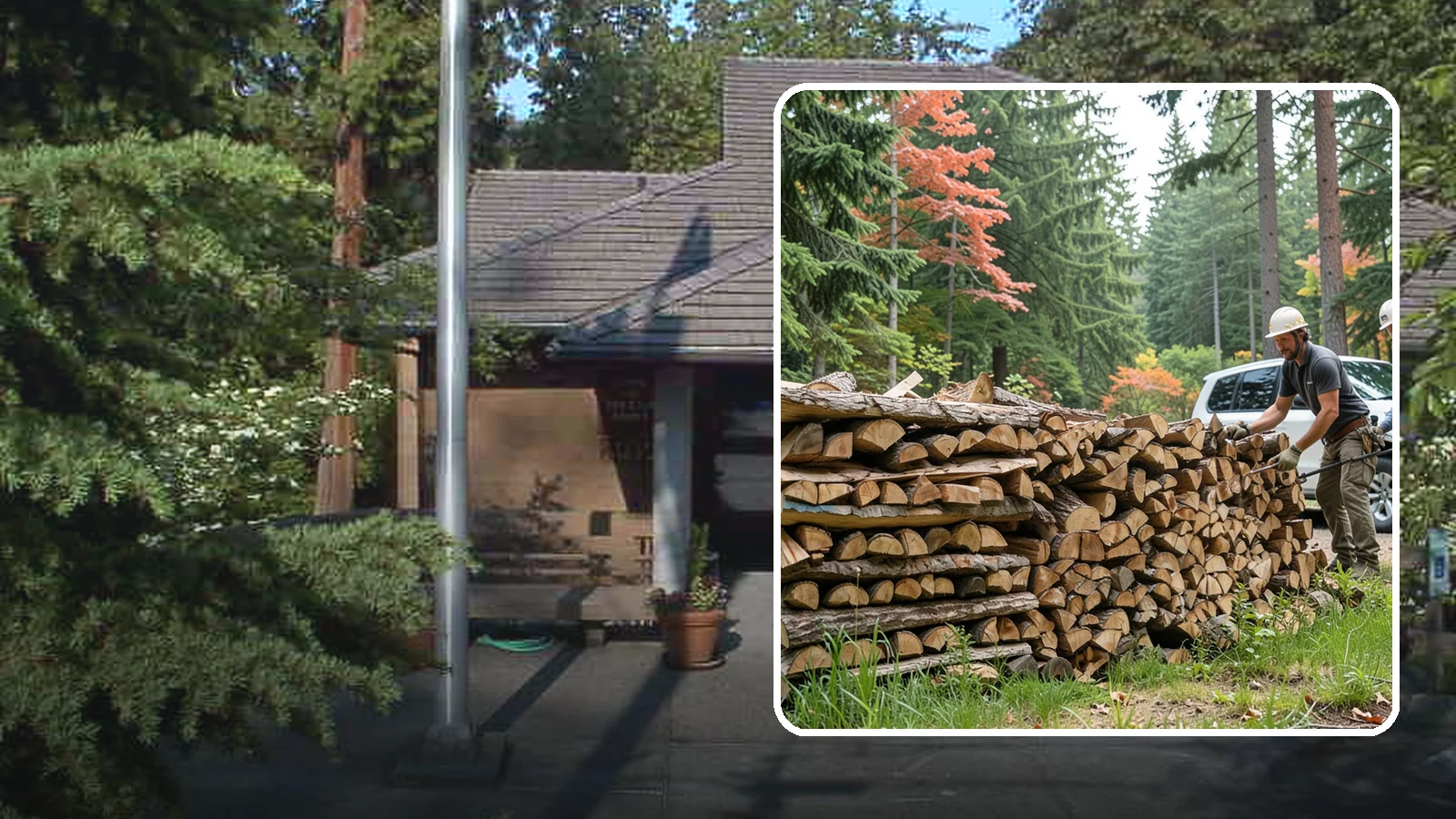 Quarter Cord Firewood in Yarrow Point, King County, WA - A quarter cord of seasoned firewood, a right-sized supply for light or occasional home burning.