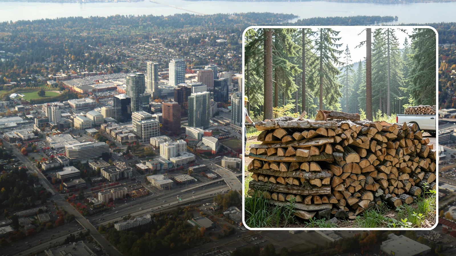 Ready-to-Burn Firewood in Bellevue, King County, WA - Firewood prepared and cured so you can light a fire the moment it is delivered.