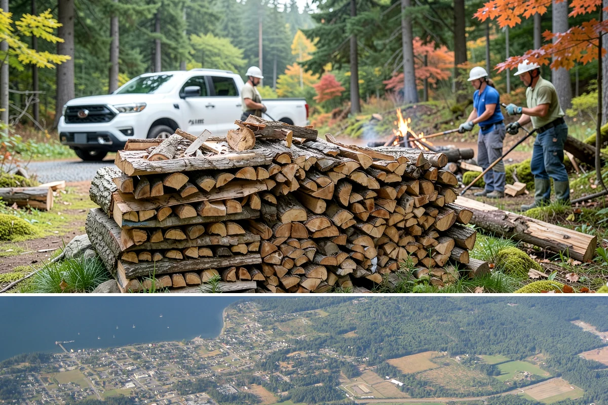 Ready-to-Burn Firewood in Coupeville, Island County, WA - Especially in demand at the first cold snap when households need heat immediately.