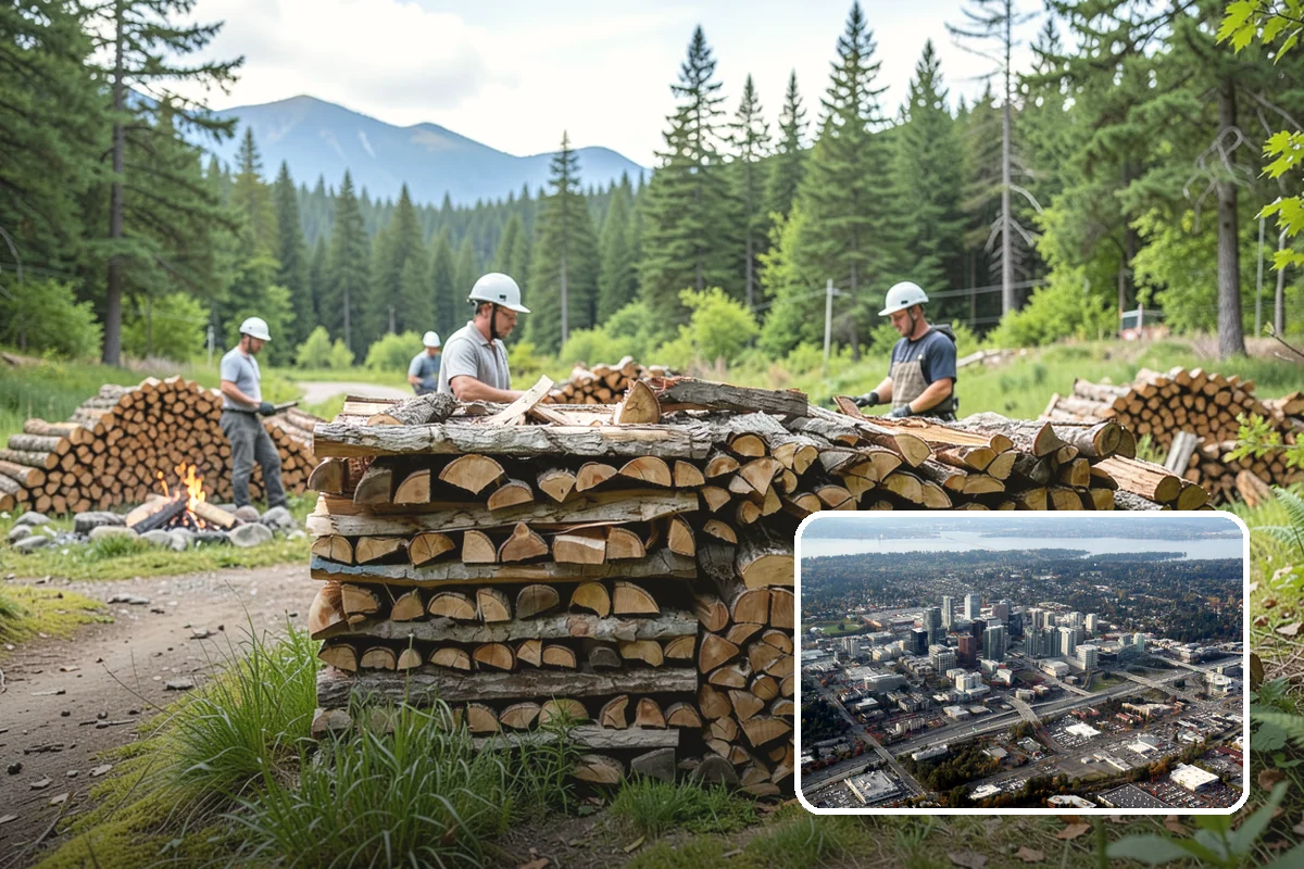 Residential Firewood Delivery in Bellevue, King County, WA - Wood placed where it is most convenient for you