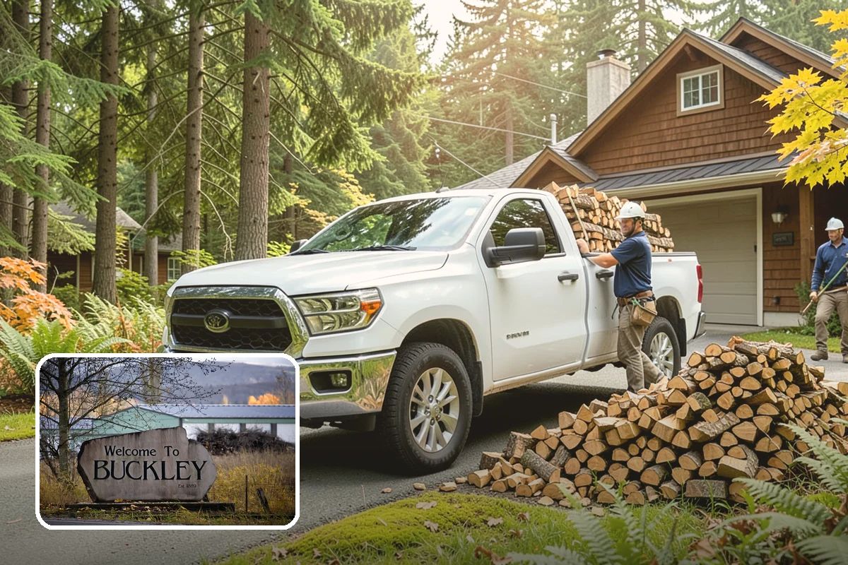 Residential Firewood Delivery in Buckley, Pierce County, WA - Wood placed where it is most convenient for you