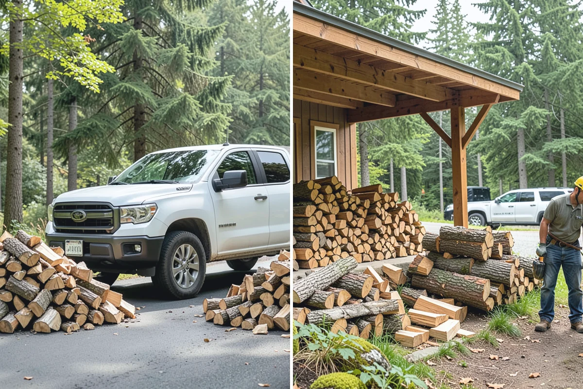 Residential Firewood Delivery in Buckley, Pierce County, WA - We confirm your address, quantity, and preferred drop spot