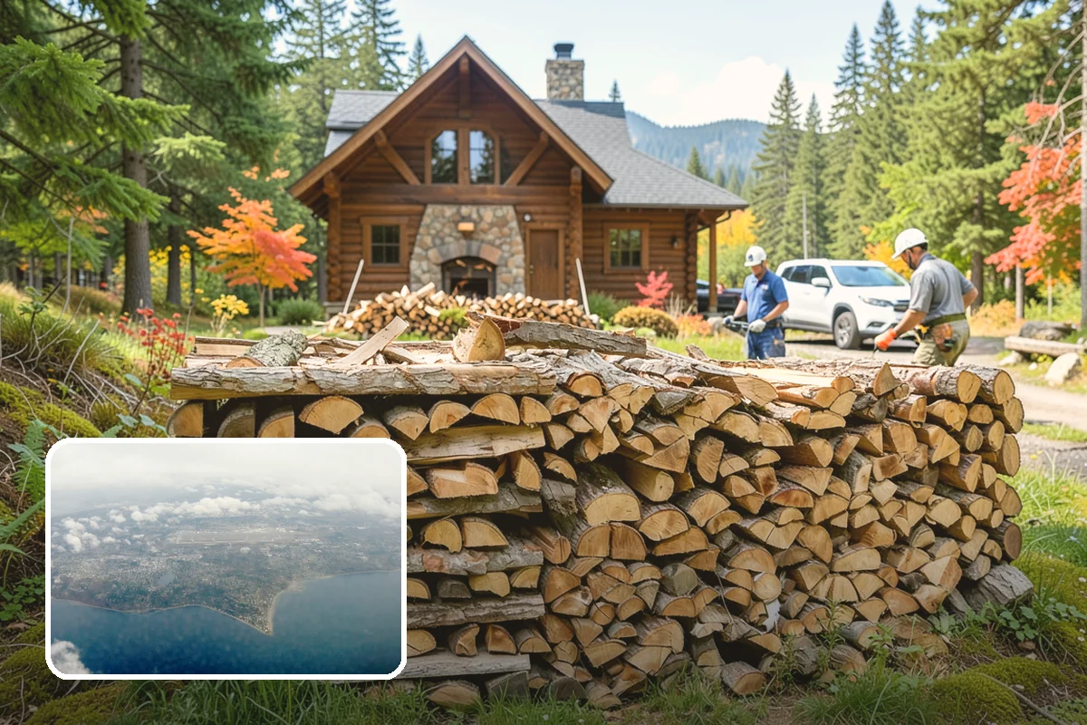 Residential Firewood Delivery in Burien, King County, WA - Wood placed where it is most convenient for you