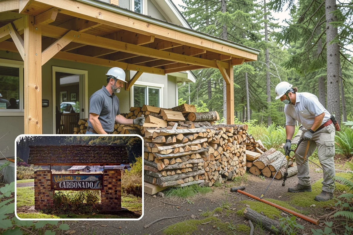 Residential Firewood Delivery in Carbonado, Pierce County, WA - Wood placed where it is most convenient for you