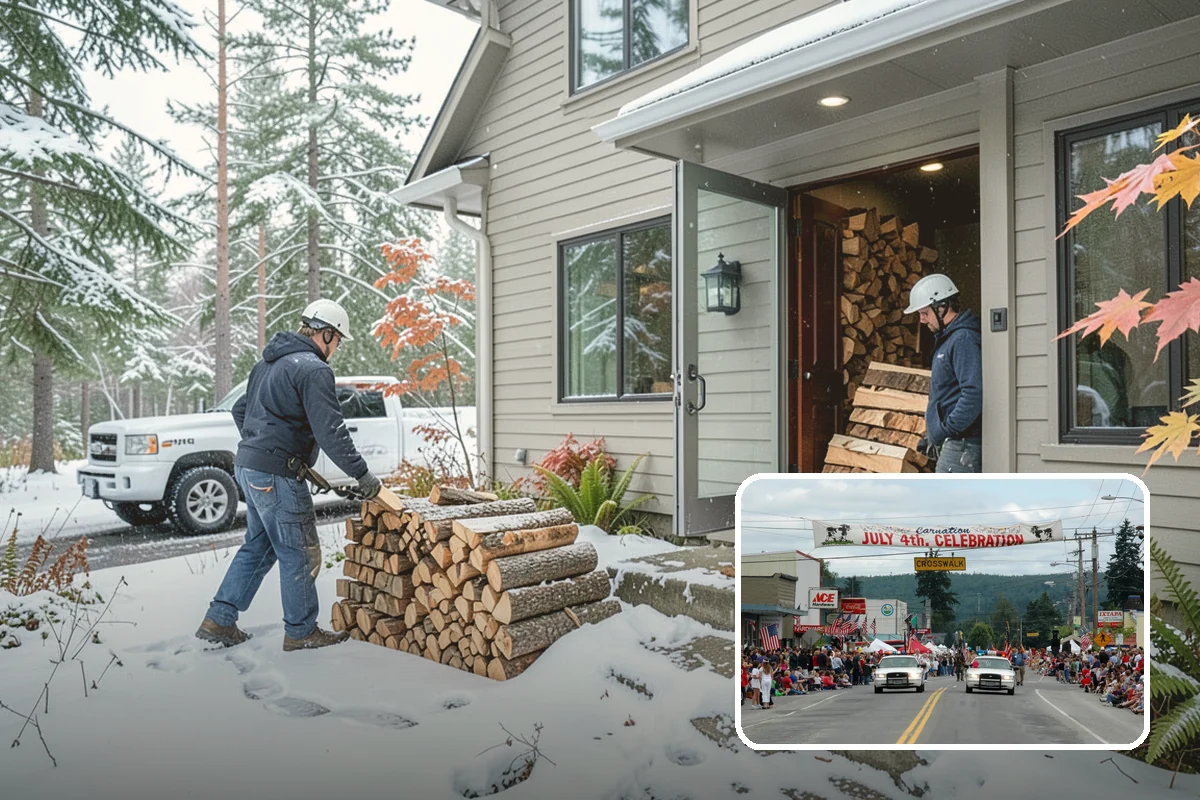 Residential Firewood Delivery in Carnation, King County, WA - Wood placed where it is most convenient for you