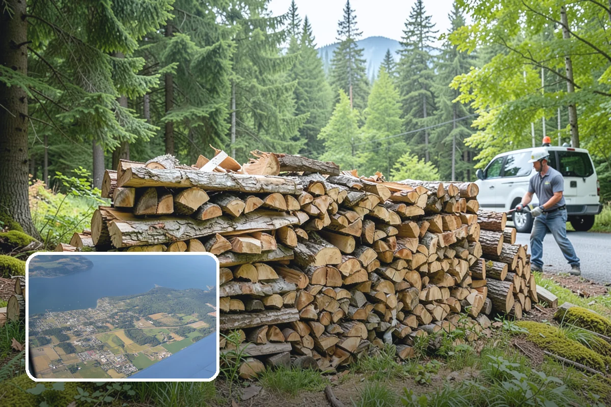 Residential Firewood Delivery in Coupeville, Island County, WA - Wood placed where it is most convenient for you