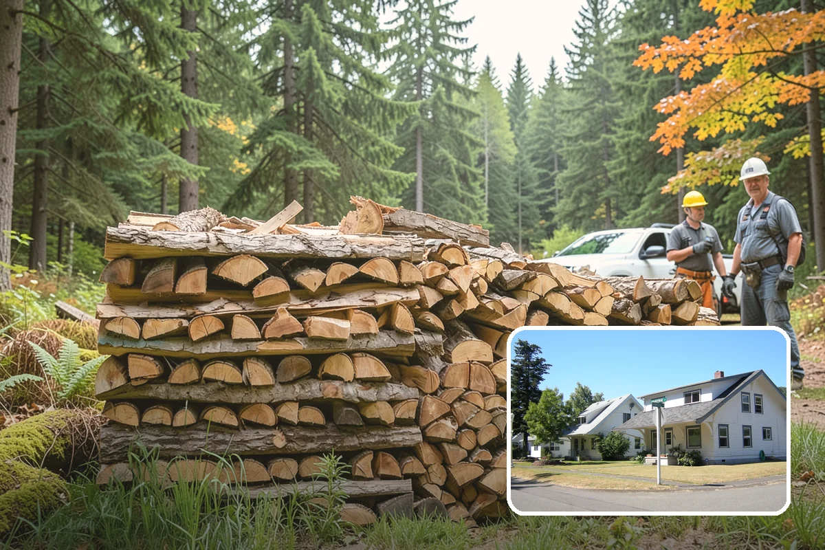 Residential Firewood Delivery in DuPont, Pierce County, WA - Wood placed where it is most convenient for you