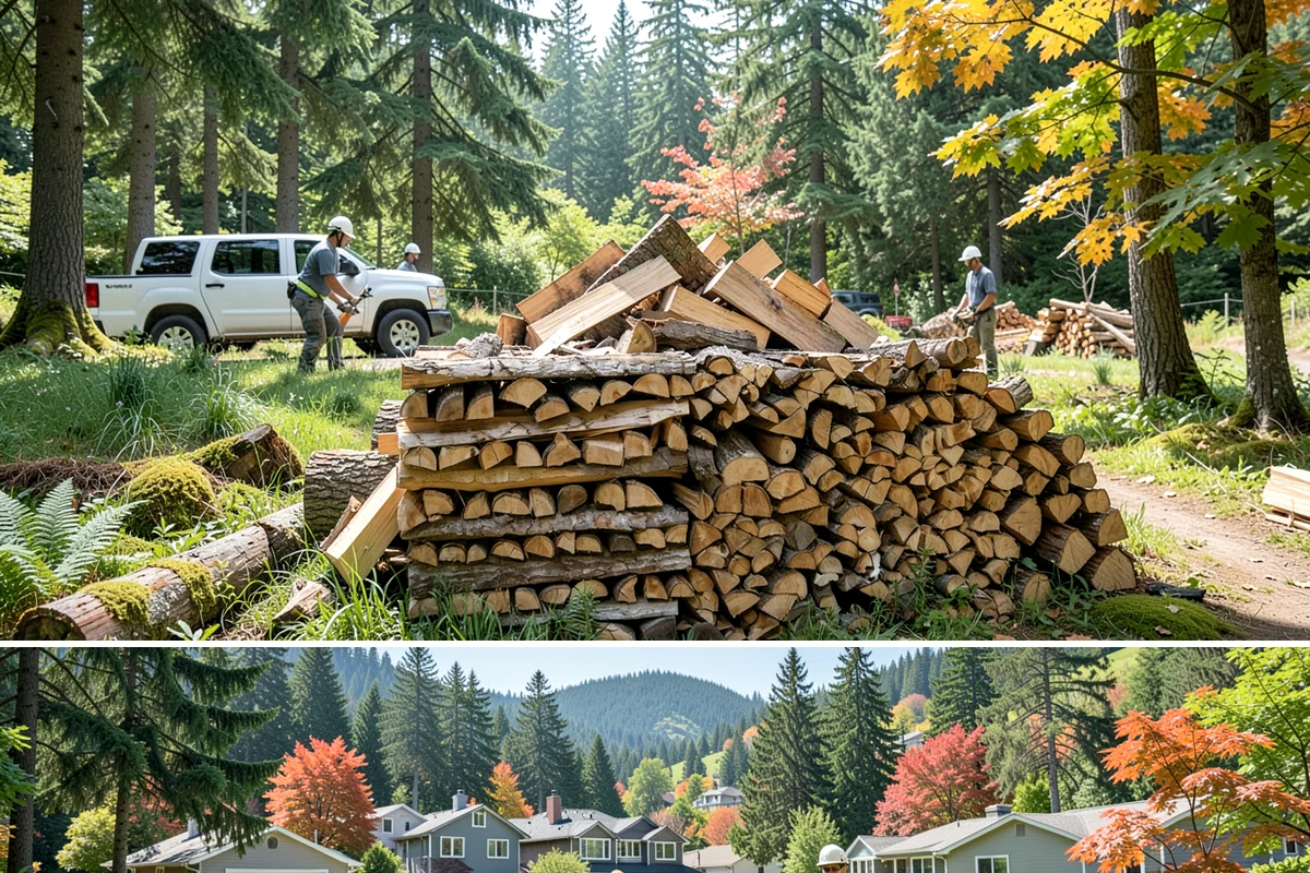 Residential Firewood Delivery in Fircrest, Pierce County, WA - Schedule residential delivery in early fall so your home is stocked before the cold, wet weather sets in.