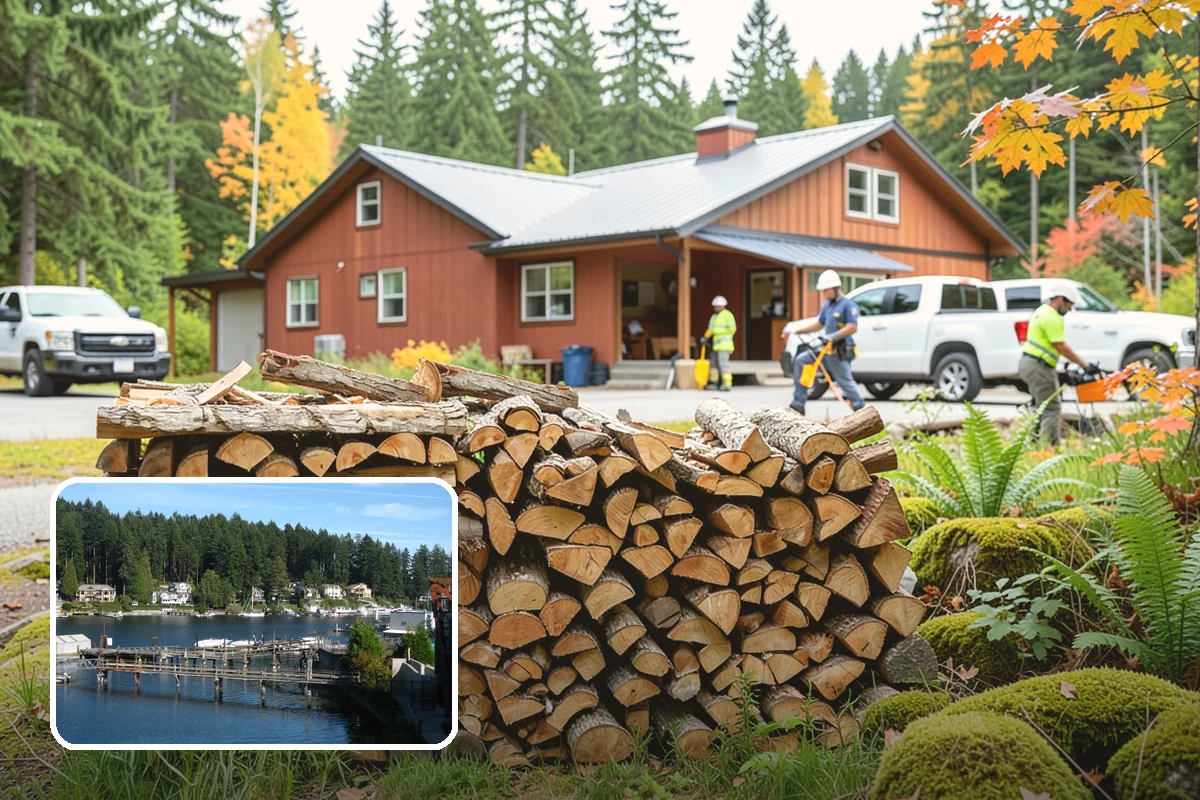 Residential Firewood Delivery in Gig Harbor, Pierce County, WA - Wood placed where it is most convenient for you