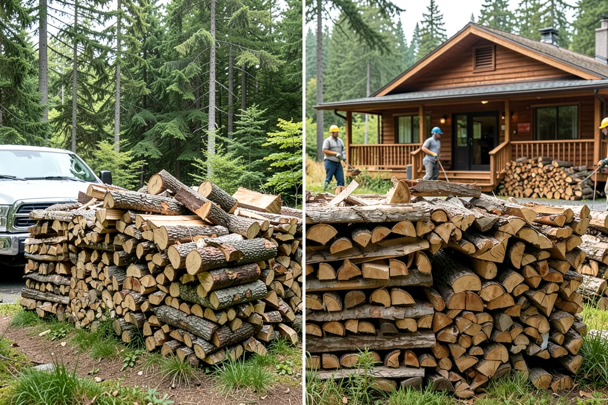 Residential Firewood Delivery in Gig Harbor, Pierce County, WA - We confirm your address, quantity, and preferred drop spot