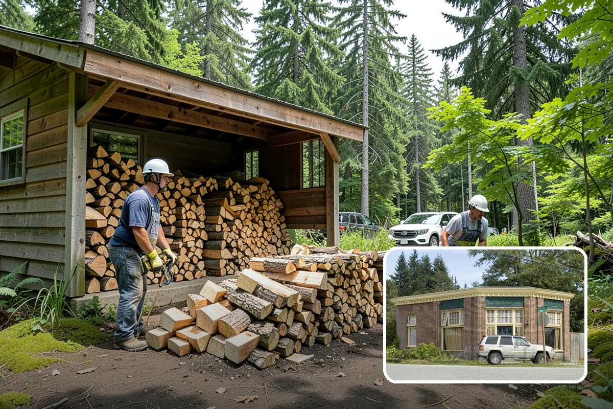 Residential Firewood Delivery in Hamilton, Skagit County, WA - Wood placed where it is most convenient for you
