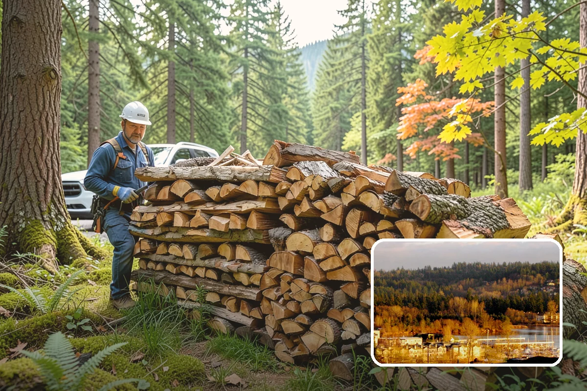 Residential Firewood Delivery in Kenmore, King County, WA - Wood placed where it is most convenient for you