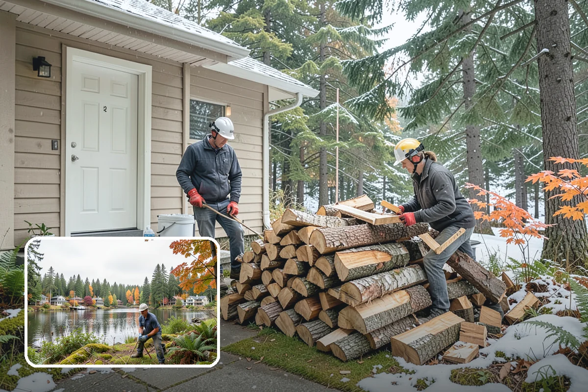 Residential Firewood Delivery in La Conner, Skagit County, WA - Wood placed where it is most convenient for you