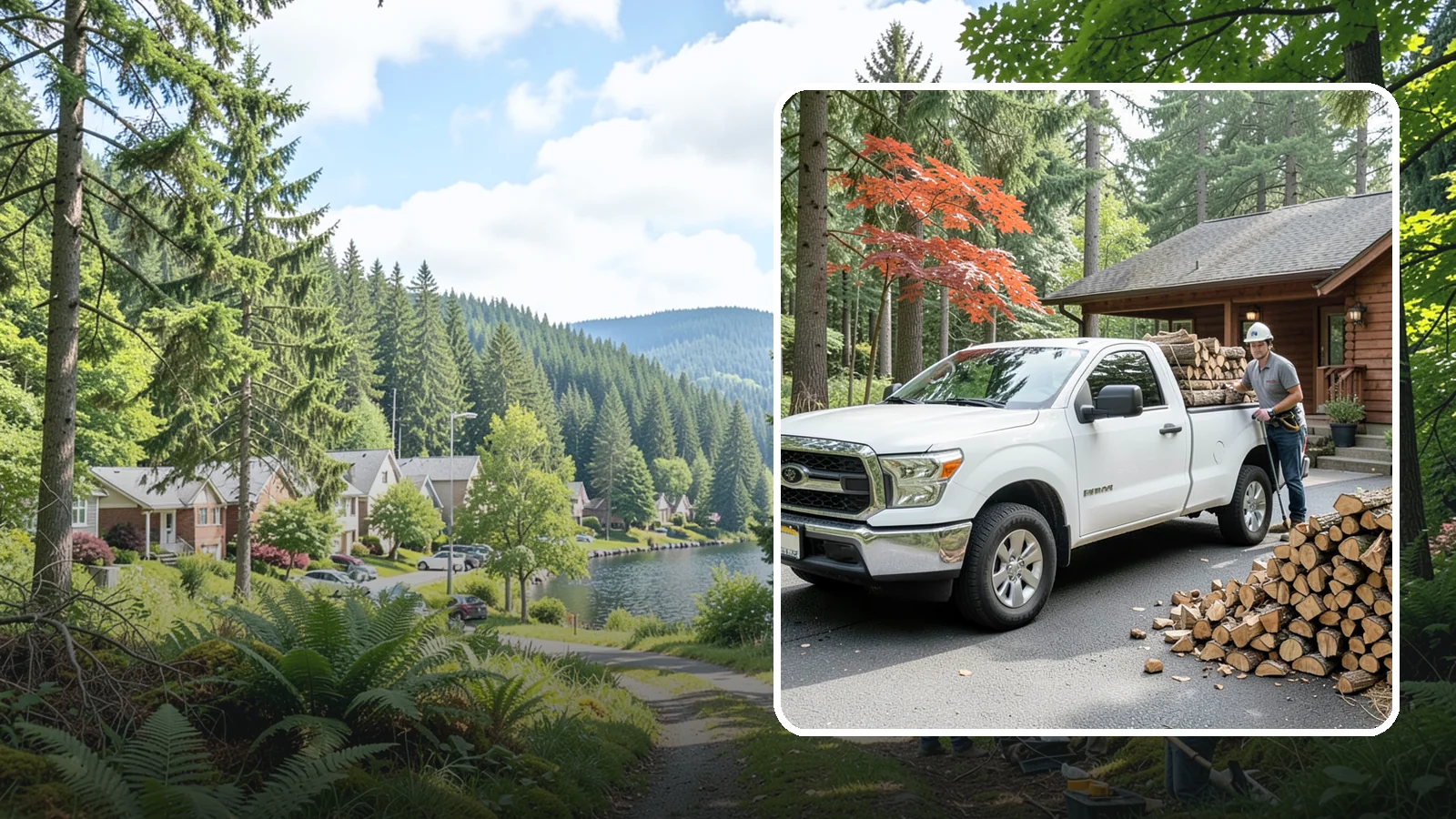 Residential Firewood Delivery in Lake Forest Park, King County, WA - We deliver seasoned firewood directly to homes, placing it exactly where you want it around your Pacific Northwest property.