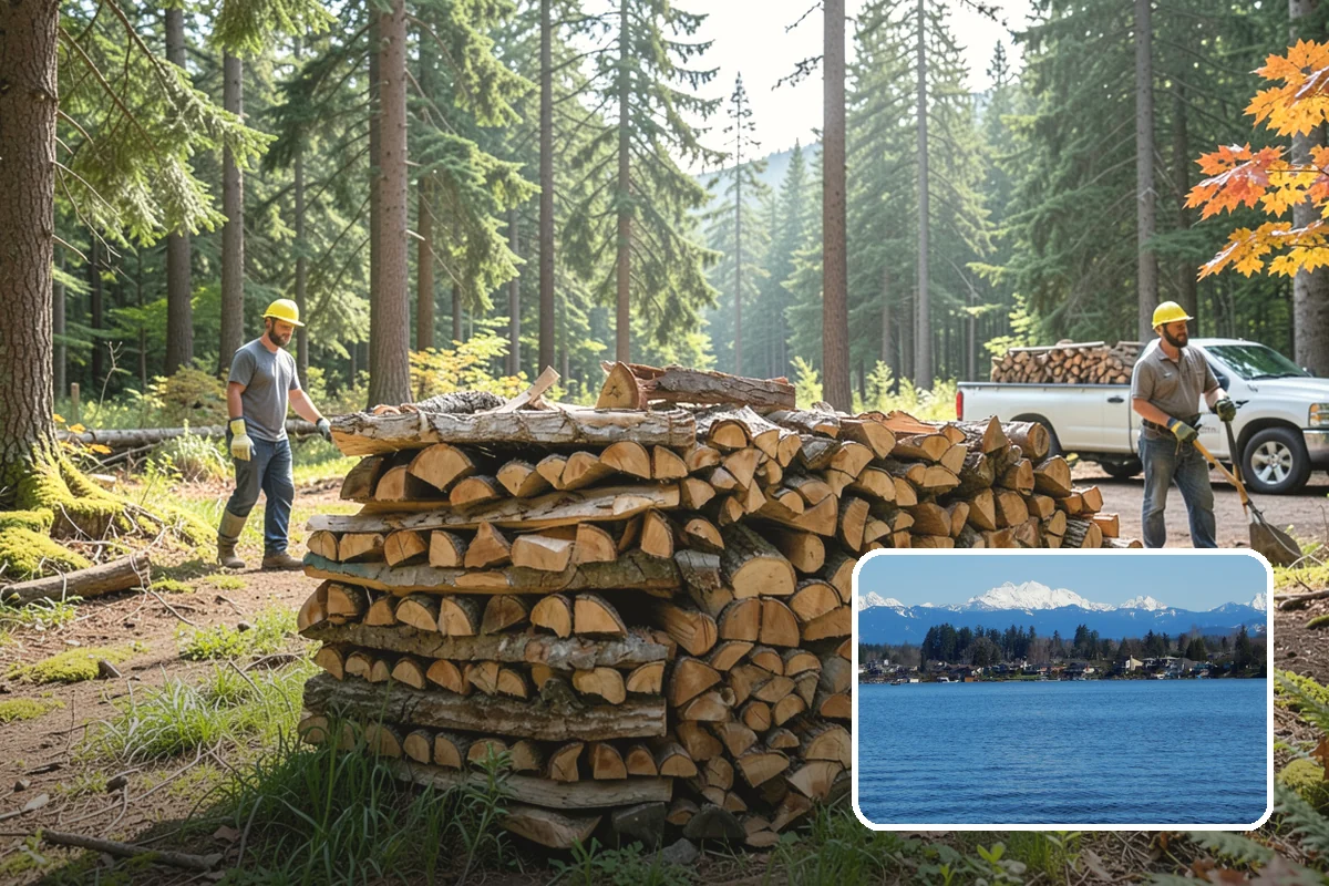 Residential Firewood Delivery in Lake Stevens, Snohomish County, WA - Wood placed where it is most convenient for you
