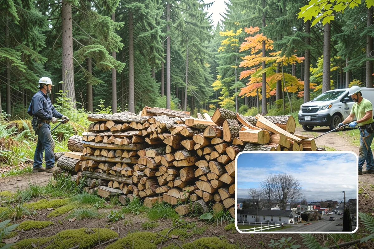 Residential Firewood Delivery in Langley, WA - Wood placed where it is most convenient for you